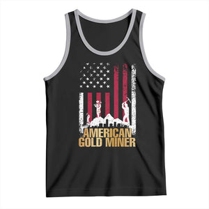 Gold Miner Patriotic American Flag Tank Top TS14 Black Athletic Heather Print Your Wear