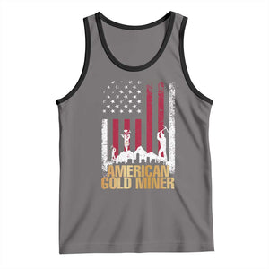 Gold Miner Patriotic American Flag Tank Top TS14 Deep Heather Black Print Your Wear