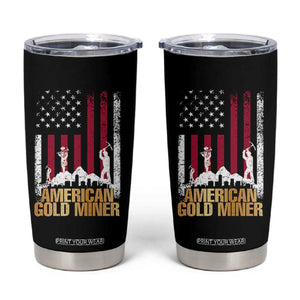 Gold Miner Patriotic American Flag Tumbler Cup TS14 Black Print Your Wear