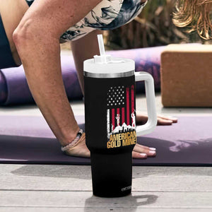 Gold Miner Patriotic American Flag Tumbler With Handle TS14 Print Your Wear