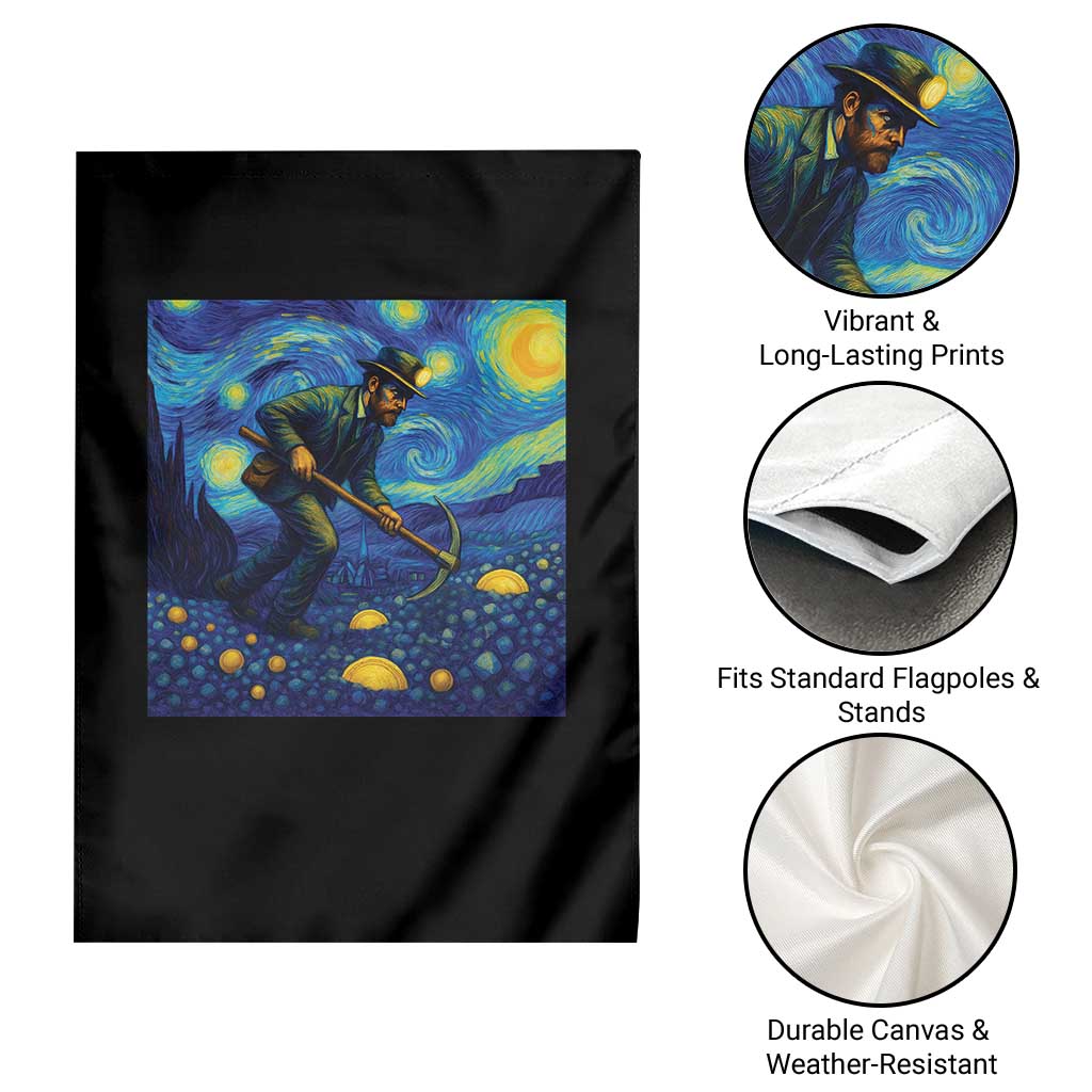 Gold Miner Starry Night Van Gogh Garden Flag TS14 Print Your Wear