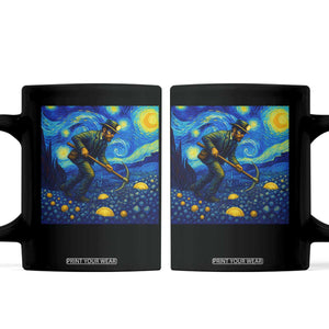 Gold Miner Starry Night Van Gogh Coffee Mug TS14 Black Print Your Wear