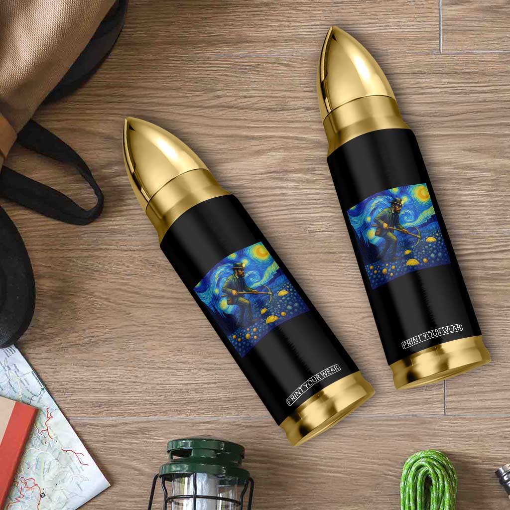 Gold Miner Starry Night Van Gogh Bullet Tumbler TS14 Print Your Wear
