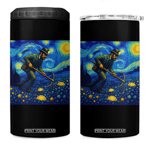 Gold Miner Starry Night Van Gogh 4 in 1 Can Cooler Tumbler TS14 One Size: 16 oz Black Print Your Wear