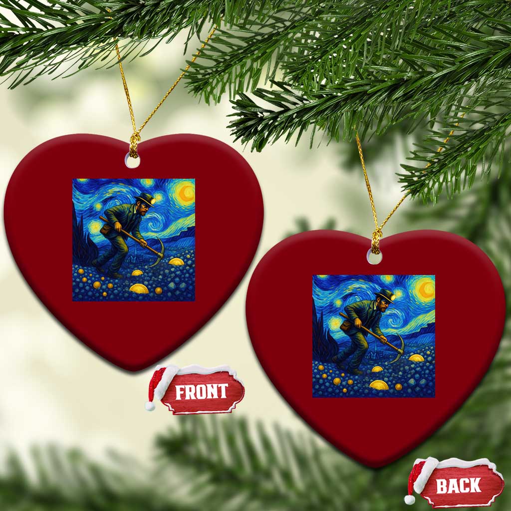 Gold Miner Starry Night Van Gogh Ceramic Ornament TS14 Print Your Wear