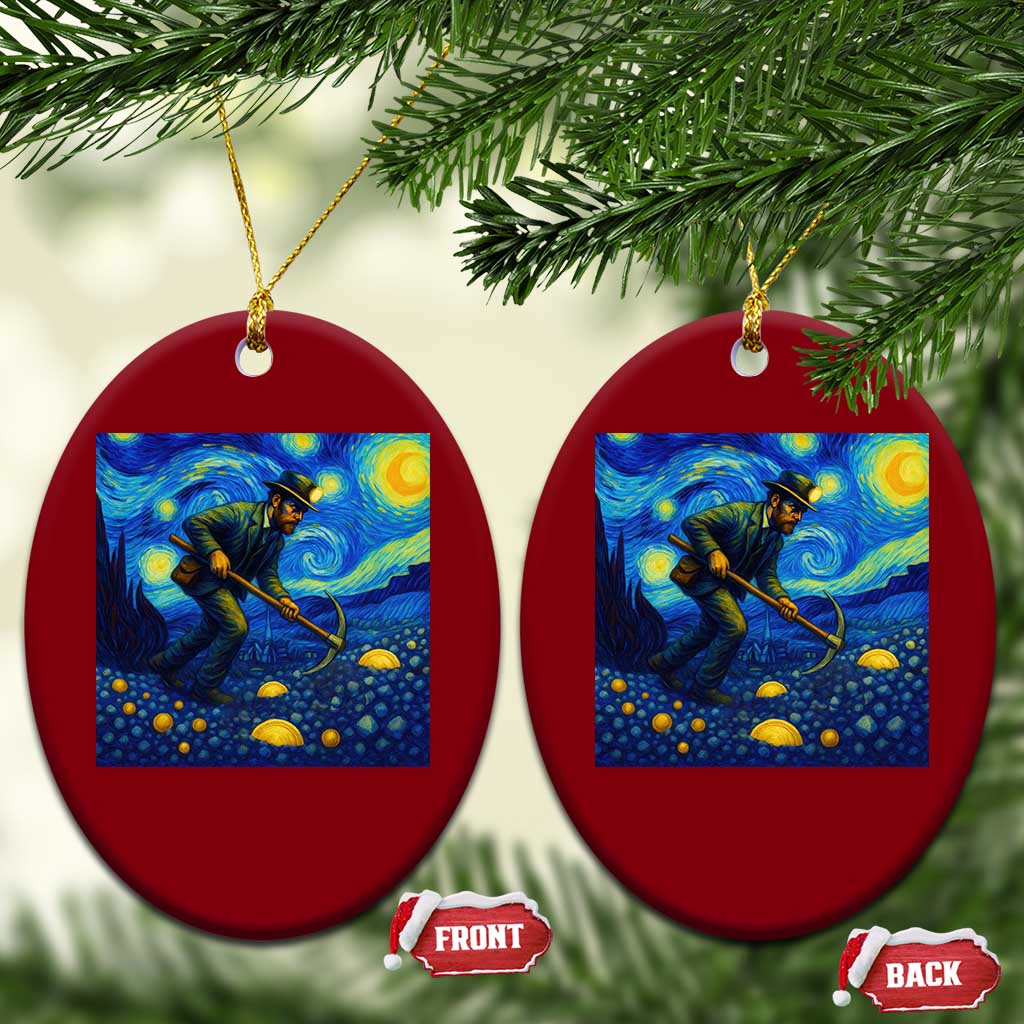 Gold Miner Starry Night Van Gogh Ceramic Ornament TS14 Print Your Wear