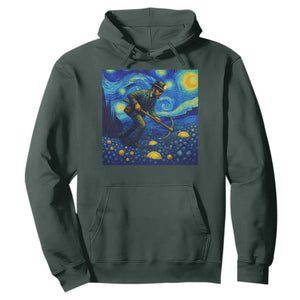 Gold Miner Starry Night Van Gogh Hoodie TS14 Dark Forest Green Print Your Wear