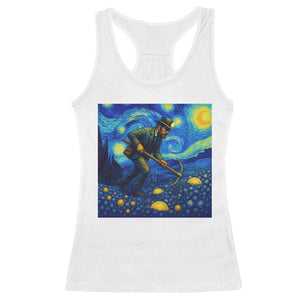 Gold Miner Starry Night Van Gogh Racerback Tank Top TS14 White Print Your Wear