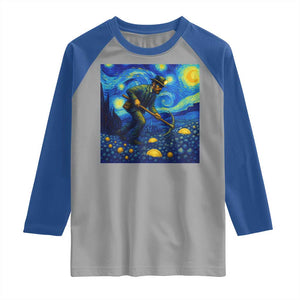 Gold Miner Starry Night Van Gogh Raglan Shirt TS14 Sport Gray Royal Print Your Wear