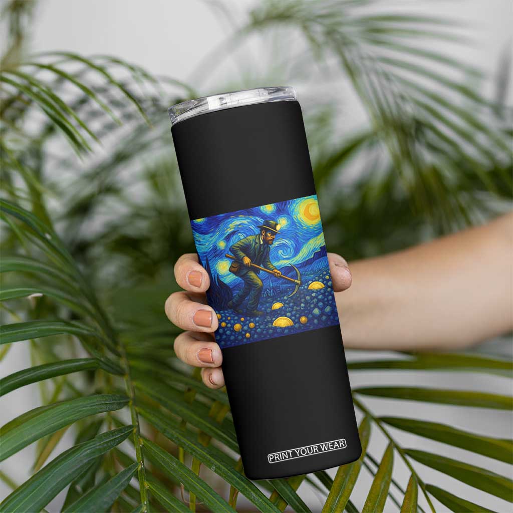 Gold Miner Starry Night Van Gogh Skinny Tumbler TS14 Print Your Wear