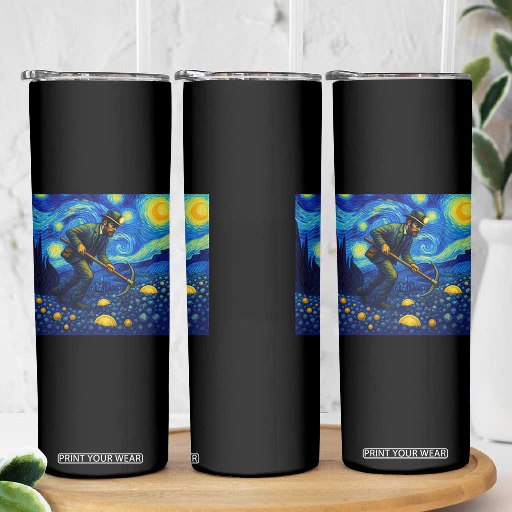 Gold Miner Starry Night Van Gogh Skinny Tumbler TS14 Print Your Wear