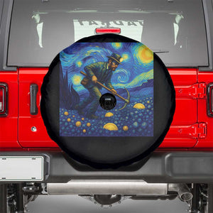 Gold Miner Starry Night Van Gogh Spare Tire Cover TS14 Black Print Your Wear