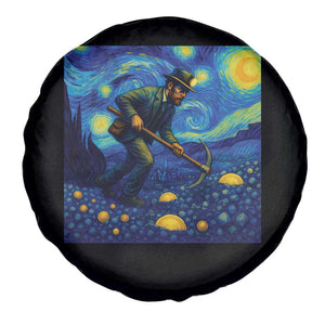 Gold Miner Starry Night Van Gogh Spare Tire Cover TS14 Print Your Wear
