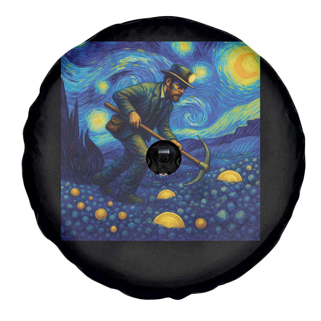 Gold Miner Starry Night Van Gogh Spare Tire Cover TS14 Print Your Wear