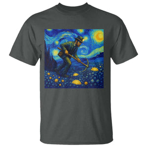 Gold Miner Starry Night Van Gogh T Shirt TS14 Dark Heather Print Your Wear