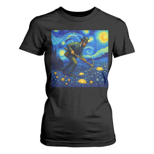 Gold Miner Starry Night Van Gogh T Shirt For Women TS14 Black Print Your Wear