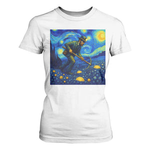 Gold Miner Starry Night Van Gogh T Shirt For Women TS14 White Print Your Wear