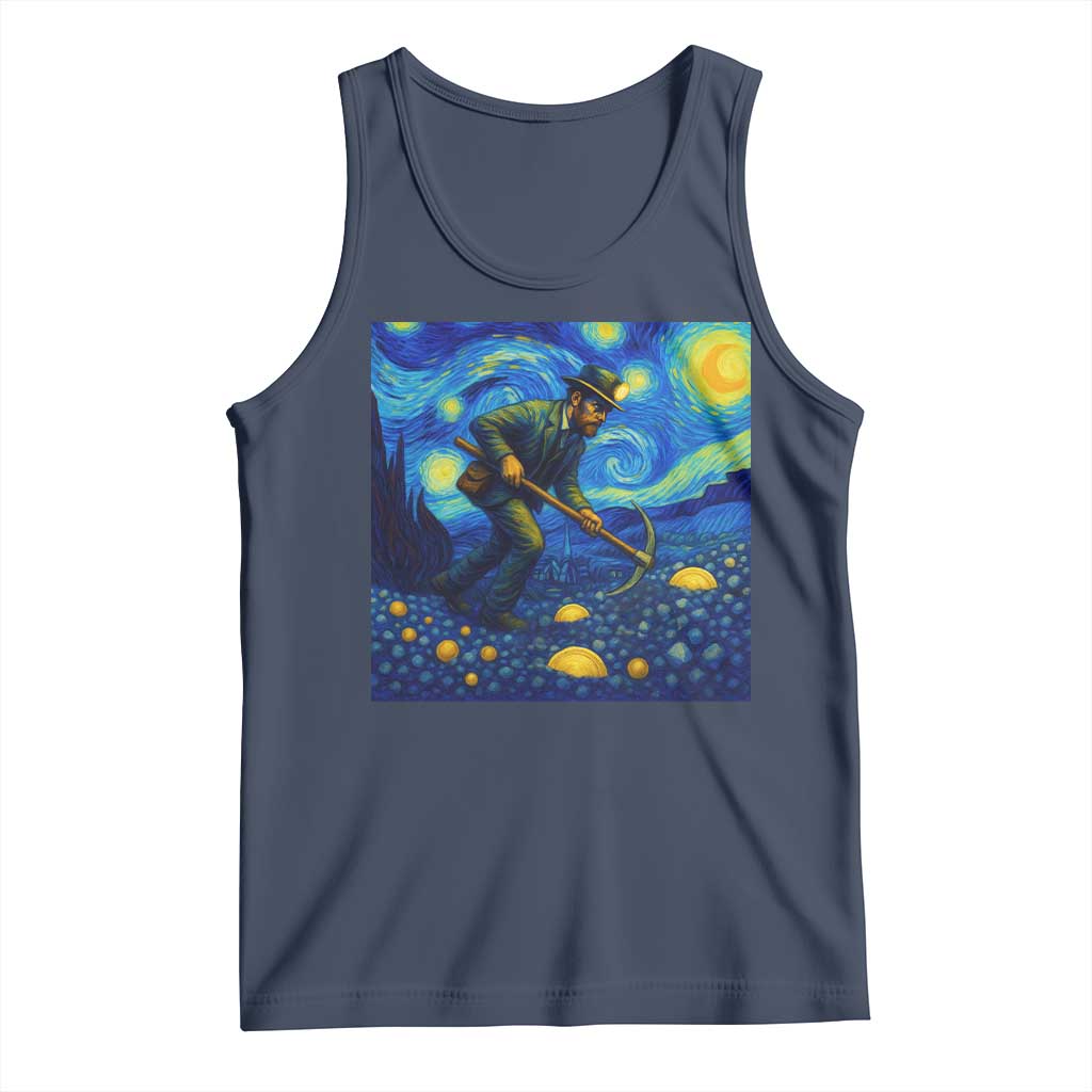 Gold Miner Starry Night Van Gogh Tank Top TS14 Navy Print Your Wear