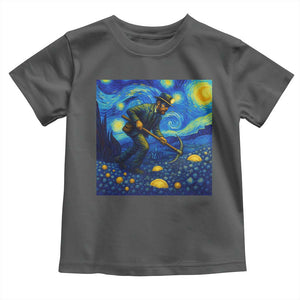 Gold Miner Starry Night Van Gogh Toddler T Shirt TS14 Dark Heather Print Your Wear
