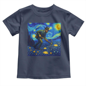 Gold Miner Starry Night Van Gogh Toddler T Shirt TS14 Navy Print Your Wear