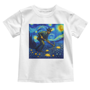 Gold Miner Starry Night Van Gogh Toddler T Shirt TS14 White Print Your Wear