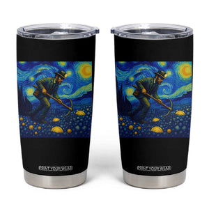 Gold Miner Starry Night Van Gogh Tumbler Cup TS14 Black Print Your Wear