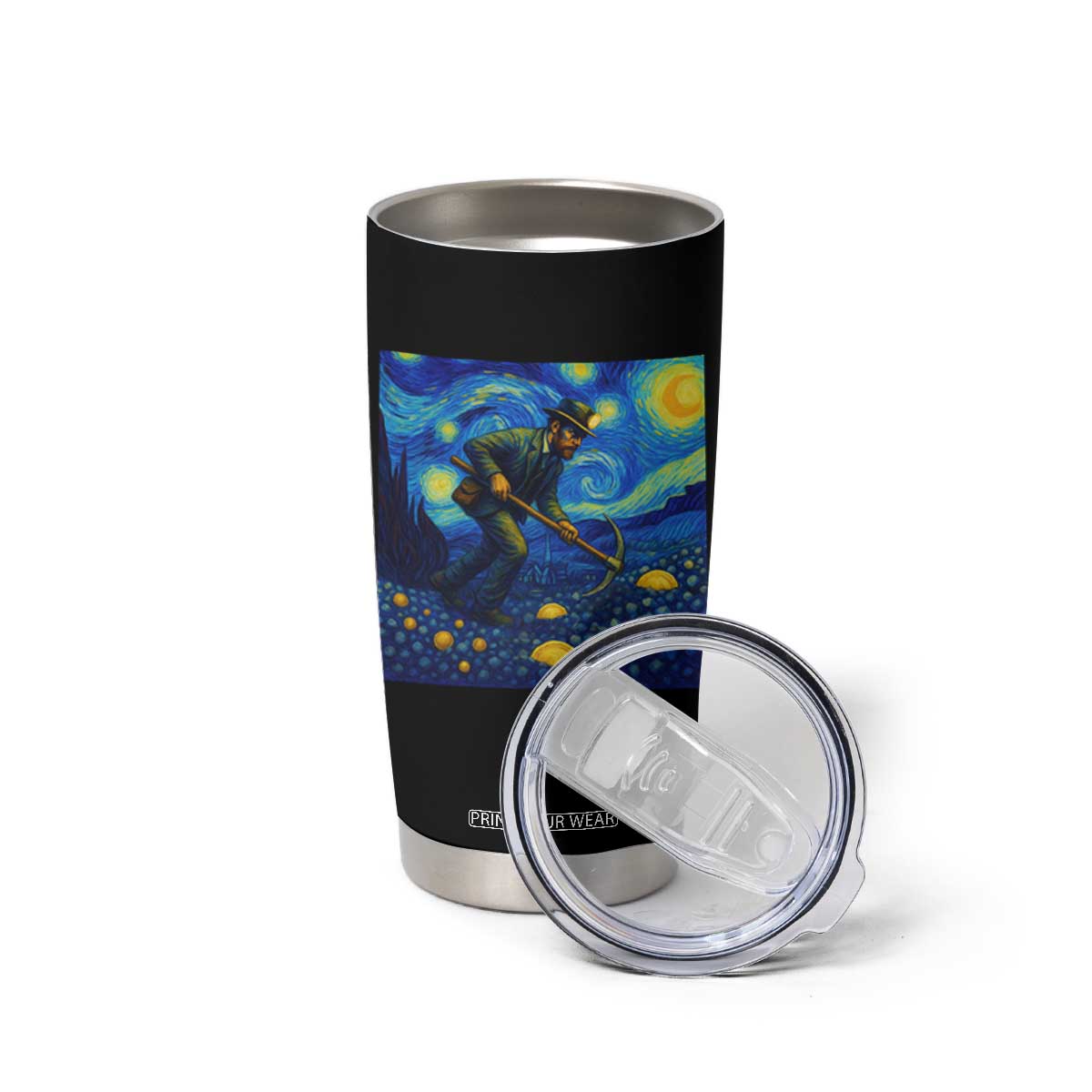 Gold Miner Starry Night Van Gogh Tumbler Cup TS14 Print Your Wear