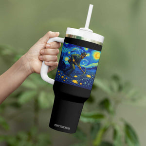 Gold Miner Starry Night Van Gogh Tumbler With Handle TS14 Print Your Wear