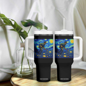Gold Miner Starry Night Van Gogh Tumbler With Handle TS14 Print Your Wear