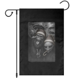 Bigfoot UFO Selife Garden Flag Sasquatch Ailen Rock On Hand Christmas TS14 Black Print Your Wear
