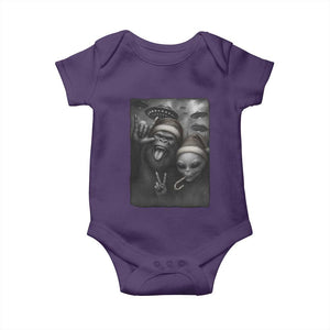 Bigfoot UFO Selife Baby Onesie Sasquatch Ailen Rock On Hand Christmas TS14 Purple Print Your Wear