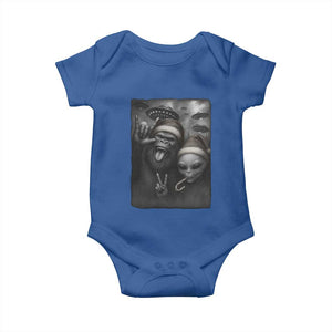 Bigfoot UFO Selife Baby Onesie Sasquatch Ailen Rock On Hand Christmas TS14 Royal Blue Print Your Wear