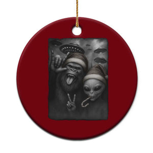Bigfoot UFO Selife Ceramic Ornament Sasquatch Ailen Rock On Hand Xmas TS14 1pc Red Print Your Wear
