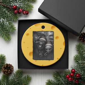 Bigfoot UFO Selife Ceramic Ornament Sasquatch Ailen Rock On Hand Xmas TS14 1pc Yellow Cheese Print Your Wear