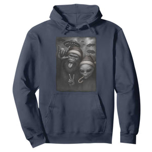 Bigfoot UFO Selife Hoodie Sasquatch Ailen Rock On Hand Christmas TS14 Navy Print Your Wear