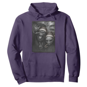 Bigfoot UFO Selife Hoodie Sasquatch Ailen Rock On Hand Christmas TS14 Purple Print Your Wear