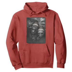 Bigfoot UFO Selife Hoodie Sasquatch Ailen Rock On Hand Christmas TS14 Red Print Your Wear