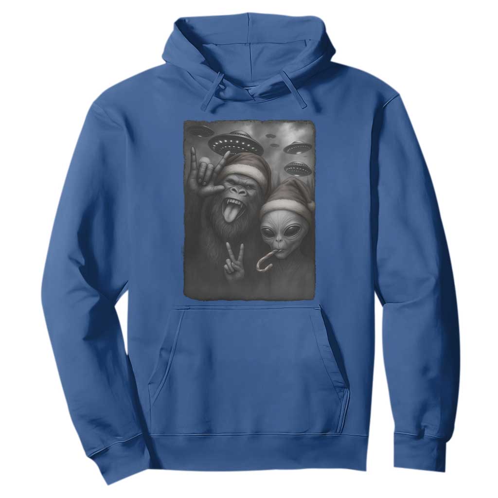Bigfoot UFO Selife Hoodie Sasquatch Ailen Rock On Hand Christmas TS14 Royal Blue Print Your Wear