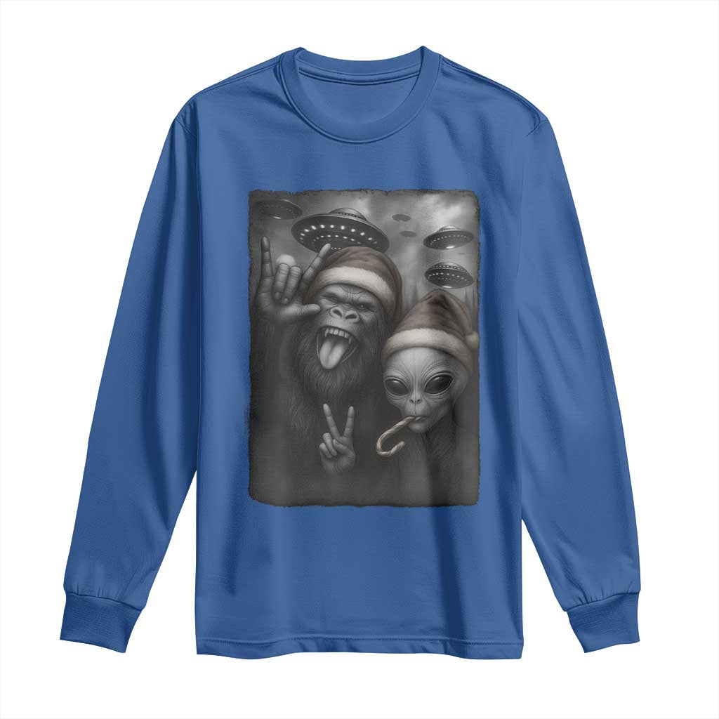 Bigfoot UFO Selife Long Sleeve Shirt Sasquatch Ailen Rock On Hand Christmas TS14 Royal Blue Print Your Wear