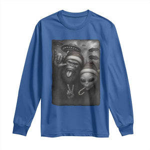 Bigfoot UFO Selife Long Sleeve Shirt Sasquatch Ailen Rock On Hand Christmas TS14 Royal Blue Print Your Wear