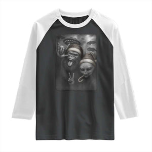 Bigfoot UFO Selife Raglan Shirt Sasquatch Ailen Rock On Hand Christmas - Print Your Wear