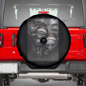 Bigfoot UFO Selife Spare Tire Cover Sasquatch Ailen Rock On Hand Christmas TS14 Black Print Your Wear