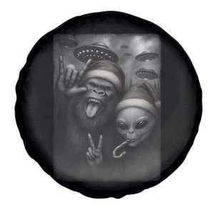 Bigfoot UFO Selife Spare Tire Cover Sasquatch Ailen Rock On Hand Christmas TS14 Print Your Wear