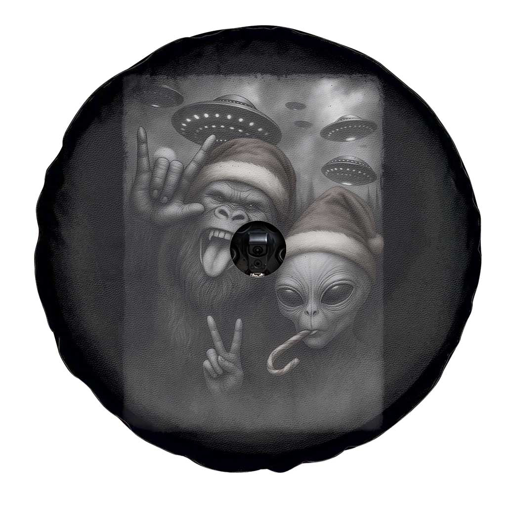 Bigfoot UFO Selife Spare Tire Cover Sasquatch Ailen Rock On Hand Christmas TS14 Print Your Wear