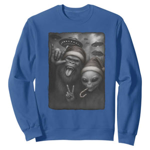 Bigfoot UFO Selife Sweatshirt Sasquatch Ailen Rock On Hand Christmas TS14 Royal Blue Print Your Wear