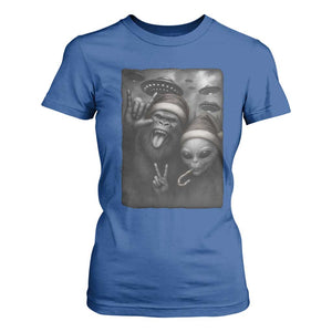 Bigfoot UFO Selife T Shirt For Women Sasquatch Ailen Rock On Hand Christmas TS14 Royal Blue Print Your Wear