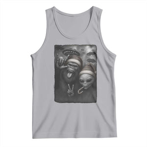 Bigfoot UFO Selife Tank Top Sasquatch Ailen Rock On Hand Christmas TS14 Athletic Heather Print Your Wear