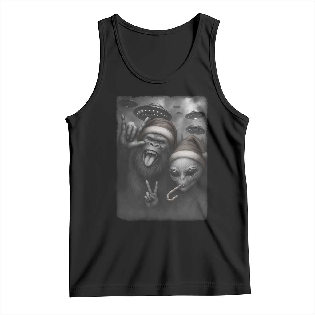 Bigfoot UFO Selife Tank Top Sasquatch Ailen Rock On Hand Christmas TS14 Black Print Your Wear