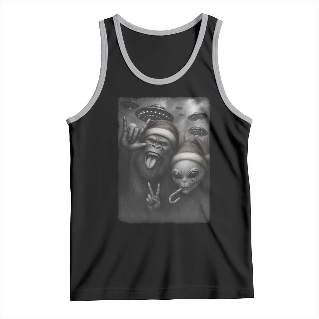 Bigfoot UFO Selife Tank Top Sasquatch Ailen Rock On Hand Christmas TS14 Black Athletic Heather Print Your Wear