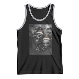 Bigfoot UFO Selife Tank Top Sasquatch Ailen Rock On Hand Christmas TS14 Black Athletic Heather Print Your Wear